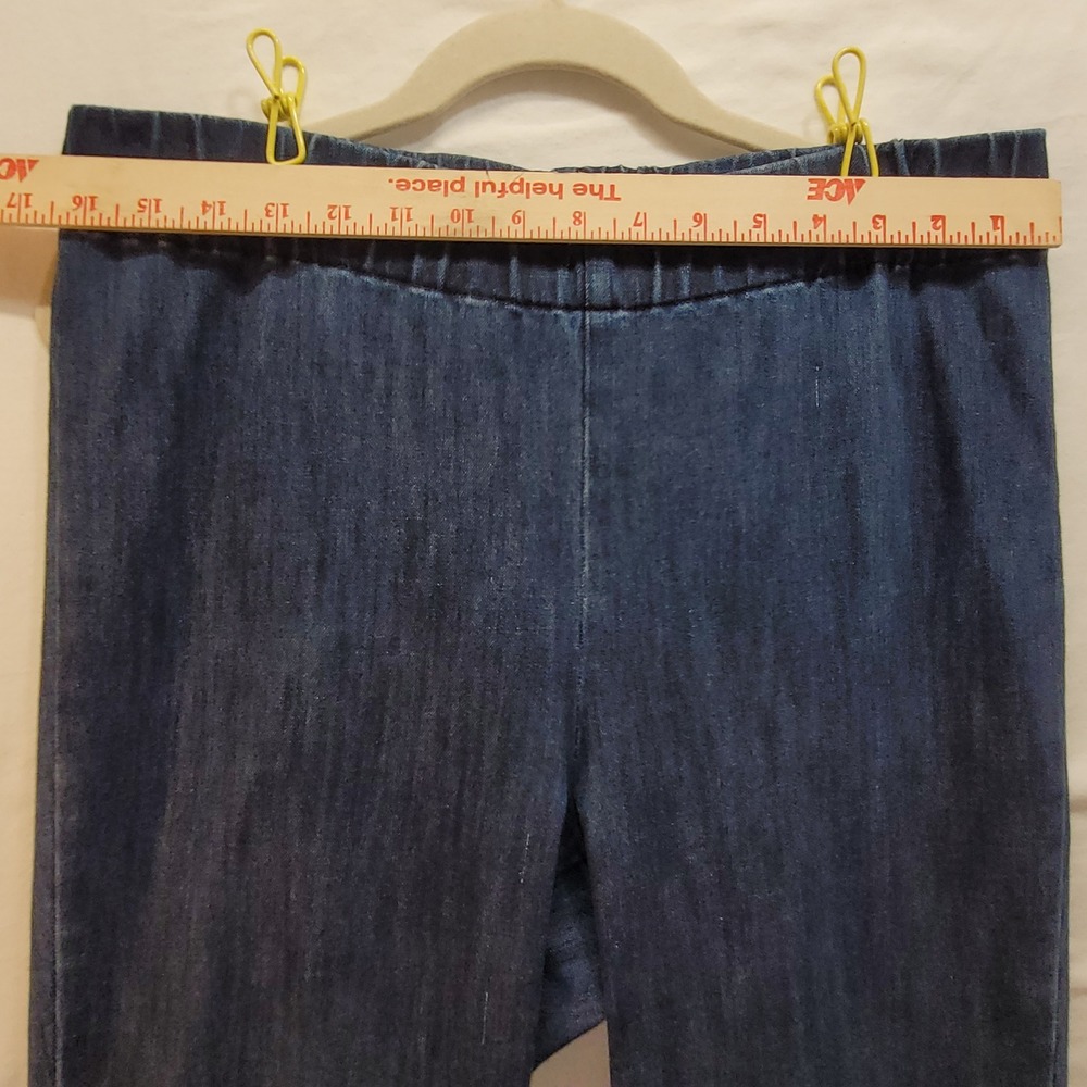 Soft Surroundings Dark Indigo Denim Pull On Leggings Size Medium Tall 44848 - Picture 10 of 14